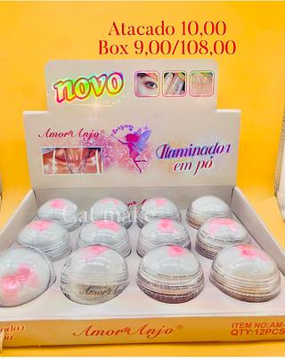 Amor anjo iluminado em pó