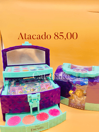 Maleta de Sombras, Batom, Brilho e Blush Infantil Disney Encanto Fenzza