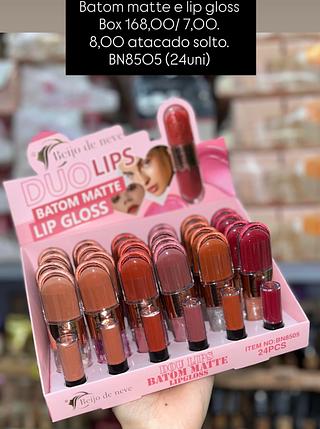 Beijo de Neve Batom matte e lip gloss