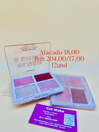 Ruby rose paleta de blush e iluminador