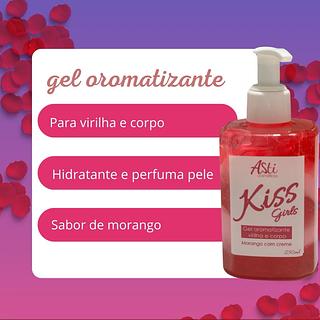 Gel hidratante e aromatizante para corpo e virilha/ Gel kiss Girls/ Gel beijavel/ Gel corporal
