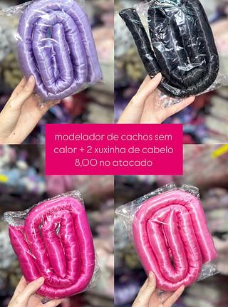 modelador de cachos sem calor + 2 xuxinha de cabelo