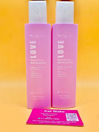 ÁGUA MICELAR REVITALIZANTE DEMAQUILA, LIMPA, HIDRATA E REVITALIZA A PELE - MAX LOVE