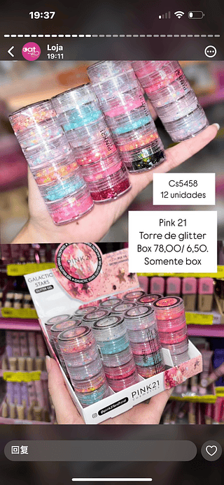 Pink 21 Torre de glitter (Box