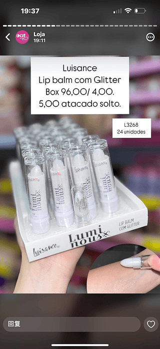 Luisance Lip balm com Glitter Pink 21