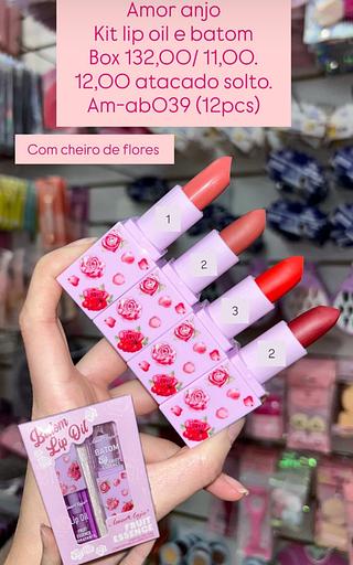 Amor anjo Kit lip oil e batom