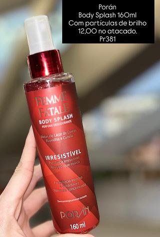Porán Body Splash 160ml Com partículas de brilho