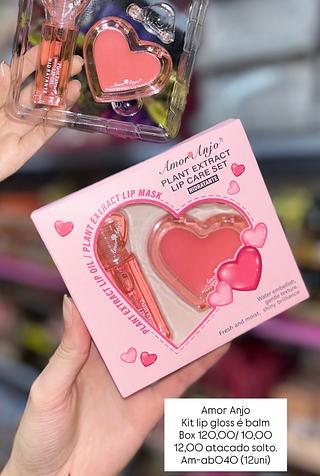 Amor Anjo Kit lip gloss é balm