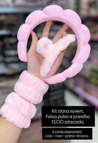 Kit tiara nuvem, Faixa pulso e presilha