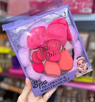 Kit tiara nuvem Faixa pulso e esponja