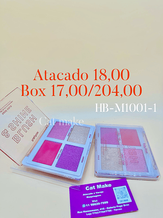 Ruby rose paleta de blush e iluminador