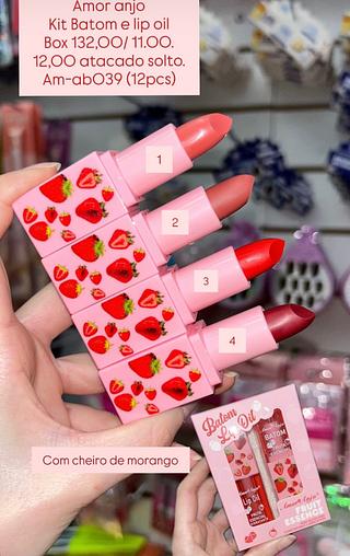 Amor anjo Kit Batom e lip oil